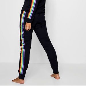 Black Rainbow Trim Sweatpants